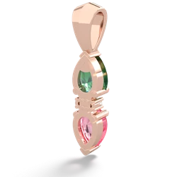 Lab Emerald Bowtie Drop 14K Rose Gold pendant P0865