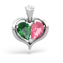 Lab Emerald Two Become One 14K White Gold pendant P5330