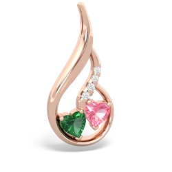 Lab Emerald Keepsake Curves 14K Rose Gold pendant P5450