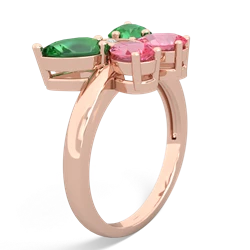 Lab Emerald Butterfly 14K Rose Gold ring R2215