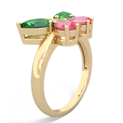 Lab Emerald Butterfly 14K Yellow Gold ring R2215