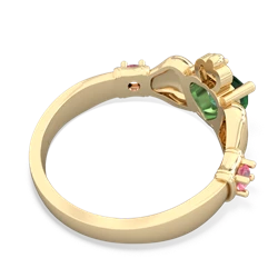 Lab Emerald Claddagh Keepsake 14K Yellow Gold ring R5245