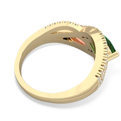 Lab Emerald Diamond Rivers 14K Yellow Gold ring R3070