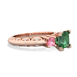 Lab Emerald Eternal Embrace Engagement 14K Rose Gold ring C2001