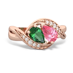 Lab Emerald Summer Winds 14K Rose Gold ring R5342