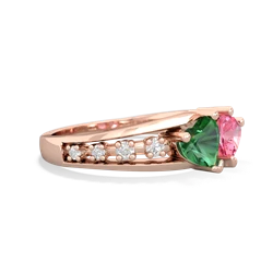 Lab Emerald Heart To Heart 14K Rose Gold ring R3342