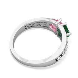 Lab Emerald Heart To Heart 14K White Gold ring R3342