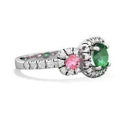 Lab Emerald Regal Halo 14K White Gold ring R5350