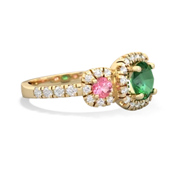 Lab Emerald Regal Halo 14K Yellow Gold ring R5350