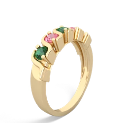 Lab Emerald Anniversary Band 14K Yellow Gold ring R2089