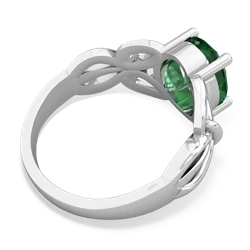 Lab Emerald Celtic Knot Cocktail 14K White Gold ring R2377