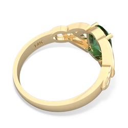 Lab Emerald Celtic Trinity Knot 14K Yellow Gold ring R2389