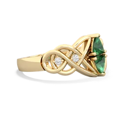 Lab Emerald Keepsake Celtic Knot 14K Yellow Gold ring R5300