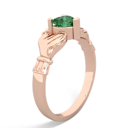 Lab Emerald Claddagh 14K Rose Gold ring R2370