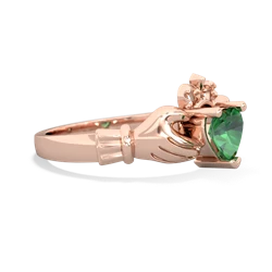 Lab Emerald Claddagh 14K Rose Gold ring R2370