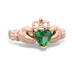 Lab Emerald Claddagh 14K Rose Gold ring R2370