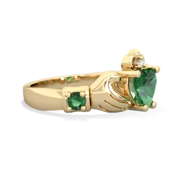 Lab Emerald Claddagh Keepsake 14K Yellow Gold ring R5245