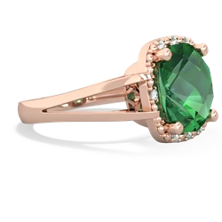 Lab Emerald Art Deco Cocktail 14K Rose Gold ring R2498