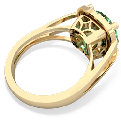 Lab Emerald Art Deco Cocktail 14K Yellow Gold ring R2498