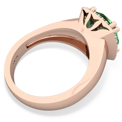 Lab Emerald Halo Cocktail 14K Rose Gold ring R2544