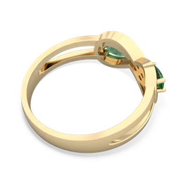 Lab Emerald Diamond Infinity 14K Yellow Gold ring R5390