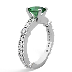 Lab Emerald Sparkling Tiara 8X6 Oval 14K White Gold ring R26298VL