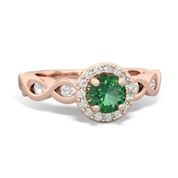 Thumbnail for Lab Emerald Infinity Engagement 14K Rose Gold ring R26315RH - top view
