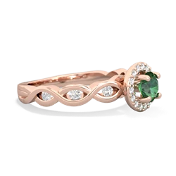 Lab Emerald Infinity Halo Engagement 14K Rose Gold ring R26315RH