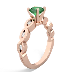 Lab Emerald Infinity 6Mm Round Engagement 14K Rose Gold ring R26316RD