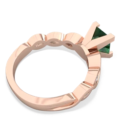 Lab Emerald Infinity 6Mm Princess Engagement 14K Rose Gold ring R26316SQ