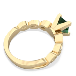 Lab Emerald Infinity 6Mm Princess Engagement 14K Yellow Gold ring R26316SQ