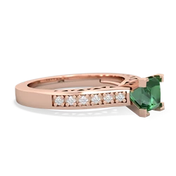 Lab Emerald Art Deco Engagement 5Mm Square 14K Rose Gold ring R26355SQ