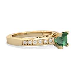 Lab Emerald Art Deco Engagement 5Mm Square 14K Yellow Gold ring R26355SQ