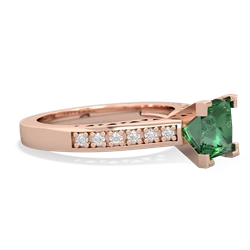 Lab Emerald Art Deco Engagement 6Mm Princess 14K Rose Gold ring R26356SQ