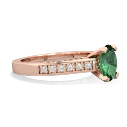 Lab Emerald Art Deco Engagement 8X6mm Oval 14K Rose Gold ring R26358VL