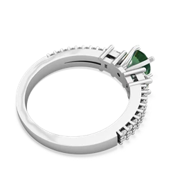 Lab Emerald Classic 5Mm Round Engagement 14K White Gold ring R26435RD