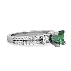 Lab Emerald Classic 5Mm Square Engagement 14K White Gold ring R26435SQ