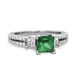 Lab Emerald Classic 5Mm Square Engagement 14K White Gold ring R26435SQ