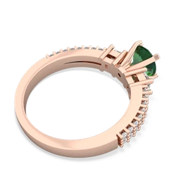 Lab Emerald Classic 6Mm Round Engagement 14K Rose Gold ring R26436RD