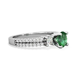 Lab Emerald Classic 6Mm Round Engagement 14K White Gold ring R26436RD