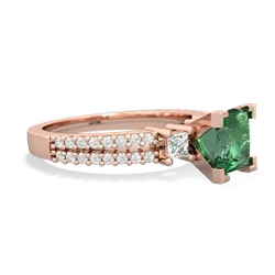 Lab Emerald Classic 6Mm Princess Engagement 14K Rose Gold ring R26436SQ