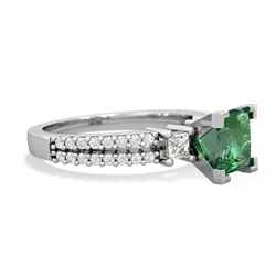 Lab Emerald Classic 6Mm Princess Engagement 14K White Gold ring R26436SQ