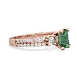 Lab Emerald Classic 7X5mm Emerald-Cut Engagement 14K Rose Gold ring R26437EM