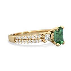 Lab Emerald Classic 7X5mm Emerald-Cut Engagement 14K Yellow Gold ring R26437EM