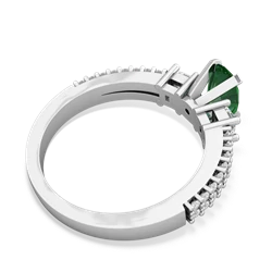 Lab Emerald Classic 7X5mm Oval Engagement 14K White Gold ring R26437VL