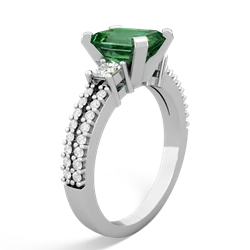 Lab Emerald Classic 8X6mm Emerald-Cut Engagement 14K White Gold ring R26438EM