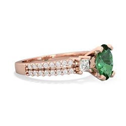 Lab Emerald Classic 8X6mm Oval Engagement 14K Rose Gold ring R26438VL