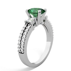 Lab Emerald Classic 8X6mm Oval Engagement 14K White Gold ring R26438VL