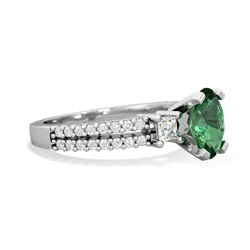 Lab Emerald Classic 8X6mm Oval Engagement 14K White Gold ring R26438VL