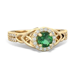 matching engagment rings - Celtic Knot Halo